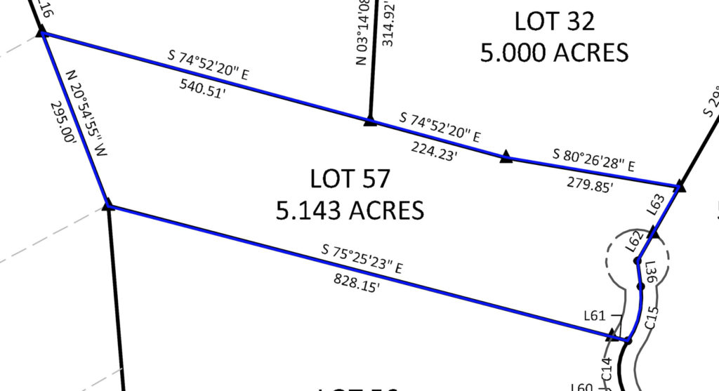 Survey Of Land For Sale In TN With A Creek With Financing